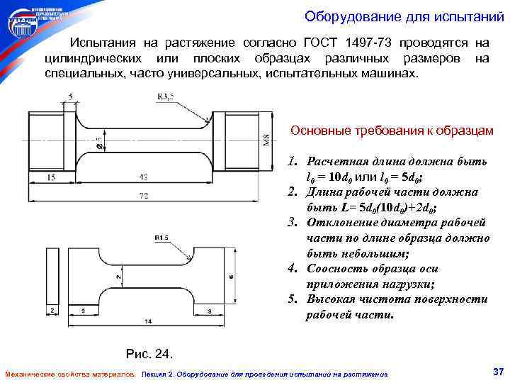 Гост образцы для испытания