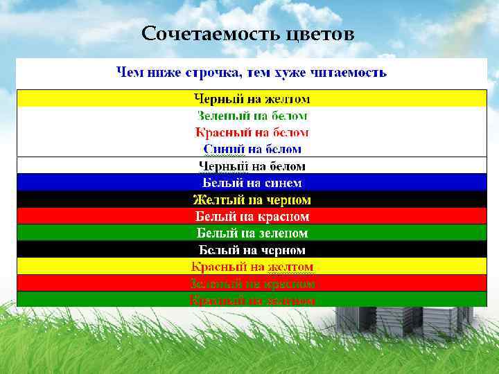 Сочетаемость цветов 