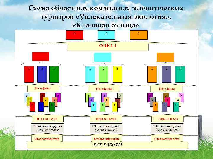 Схема областных командных экологических турниров «Увлекательная экология» , «Кладовая солнца» 
