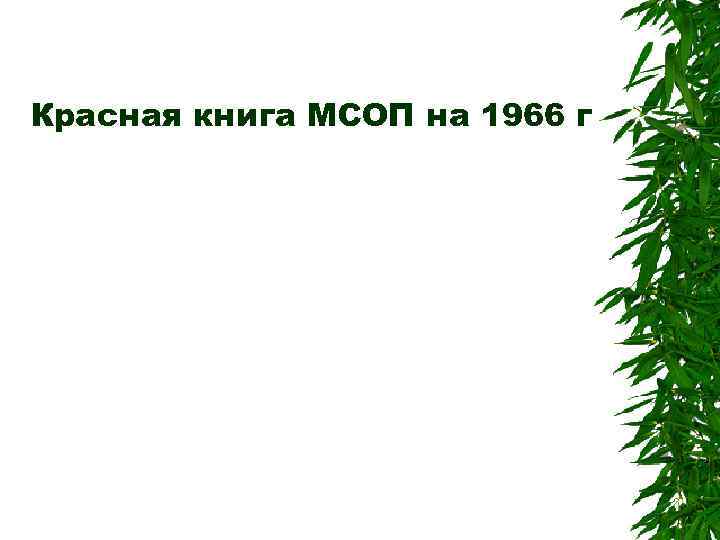 Красная книга МСОП на 1966 г 