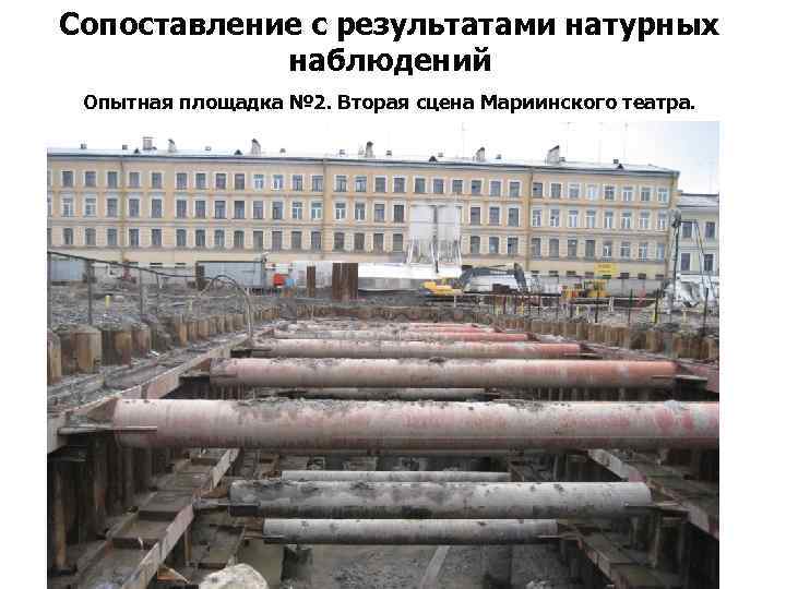 Сопоставление с результатами натурных наблюдений Опытная площадка № 2. Вторая сцена Мариинского театра. 