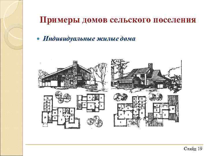 Примеры домов сельского поселения Индивидуальные жилые дома Слайд 19 