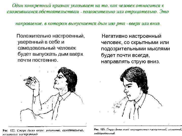 Один конкретный признак указывает на то, как человек относится к сложившимся обстоятельствам - положительно