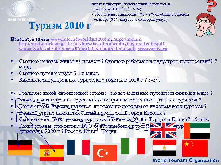 Туризм 2010 г вклад индустрии путешествий и туризма в - мировой ВВП (3 %