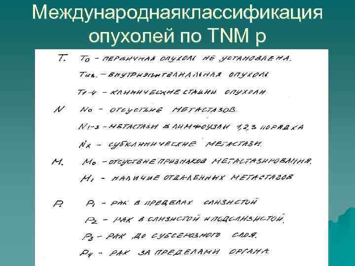 Международнаяклассификация опухолей по ТNM p 