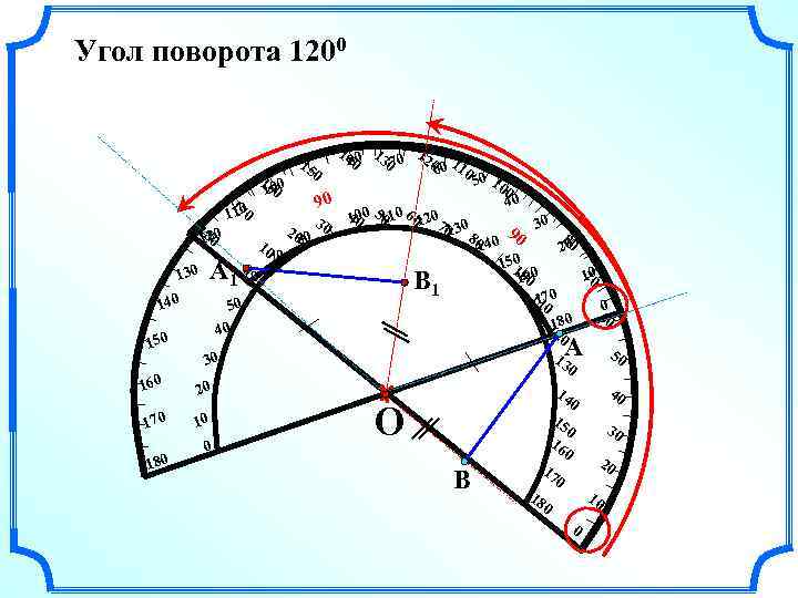 Угол поворота 1200 18 0 0 12 А 130 140 150 17 0 110
