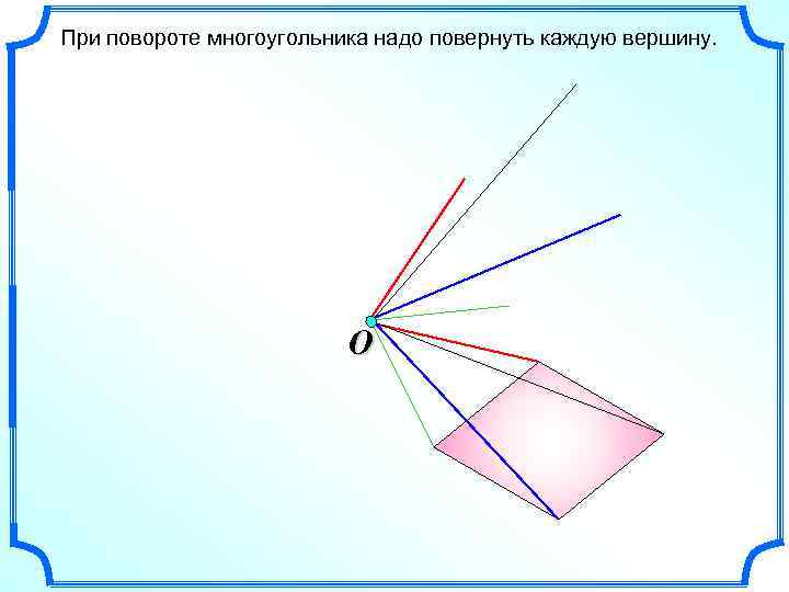При повороте многоугольника надо повернуть каждую вершину. O 