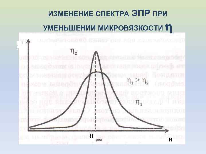 ИЗМЕНЕНИЕ СПЕКТРА ЭПР ПРИ УМЕНЬШЕНИИ МИКРОВЯЗКОСТИ I Н Н 