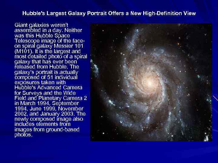  Hubble's Largest Galaxy Portrait Offers a New High-Definition View Giant galaxies weren’t assembled