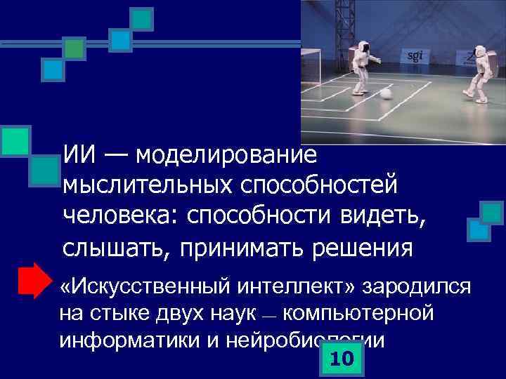 ИИ — моделирование мыслительных способностей человека: способности видеть, слышать, принимать решения «Искусственный интеллект» зародился