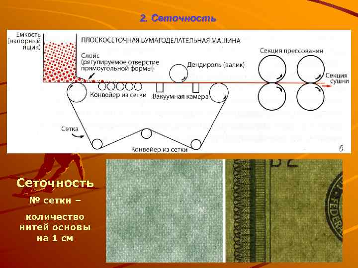 2. Сеточность № сетки – количество нитей основы на 1 см 