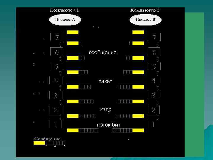 сообщение пакет кадр поток бит 