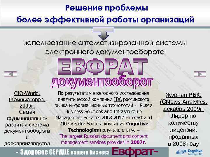 Решение проблемы более эффективной работы организаций использование автоматизированной системы электронного документооборота По результатам ежегодного