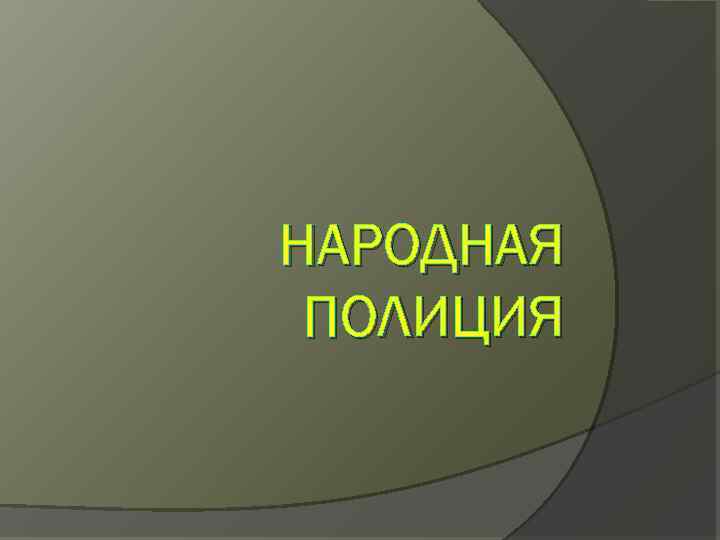 НАРОДНАЯ ПОЛИЦИЯ 