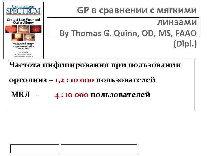 GP в сравнении с мягкими линзами By Thomas G. Quinn, OD, MS, FAAO (Dipl.