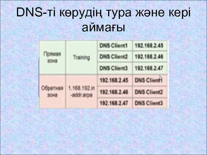 DNS-ті көрудің тура және кері аймағы 