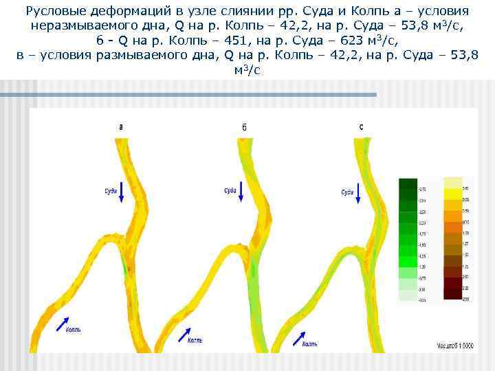Русловые деформаций в узле слиянии рр. Суда и Колпь а – условия неразмываемого дна,