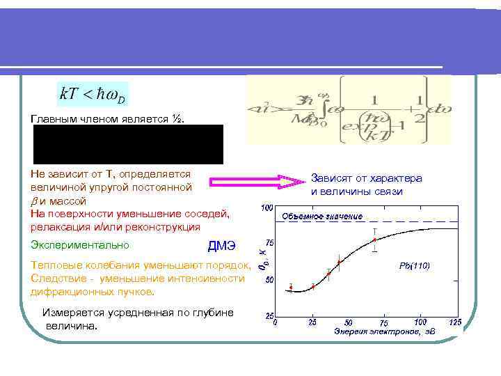 Главным членом является ½. Не зависит от Т, определяется величиной упругой постоянной и массой