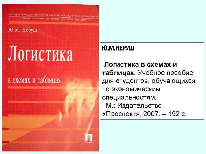 Учеб пособие для студентов. Неруш логистика. Неруш ю.м.логистика. Учебное пособие по логистике для студентов. Ю. М. Неруш, 2008. Логистика.