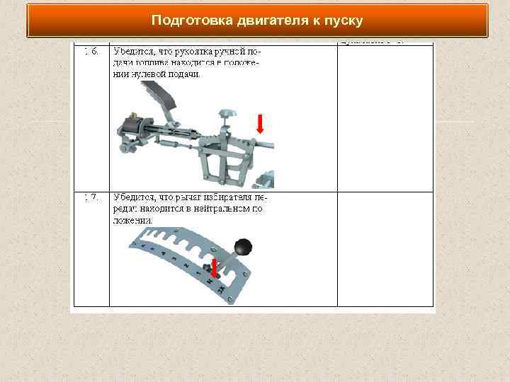 Подготовка двигателя к пуску 