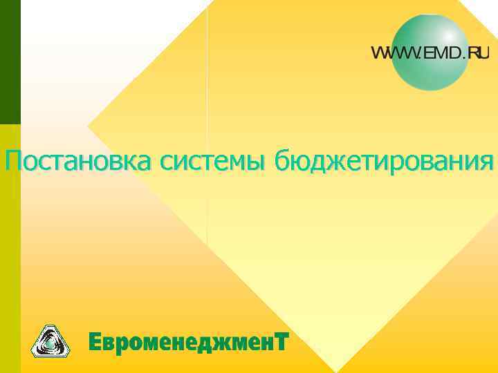  Постановка системы бюджетирования 