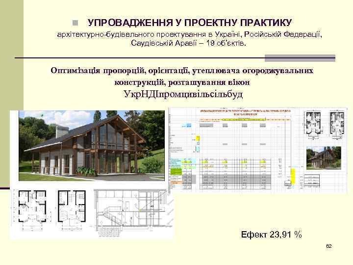 n УПРОВАДЖЕННЯ У ПРОЕКТНУ ПРАКТИКУ архітектурно-будівельного проектування в Україні, Російській Федерації, Саудівській Аравії –