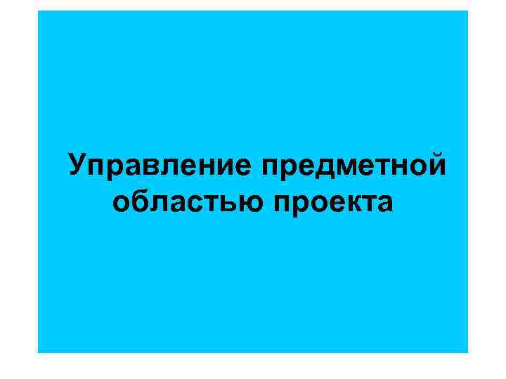  Управление предметной областью проекта 