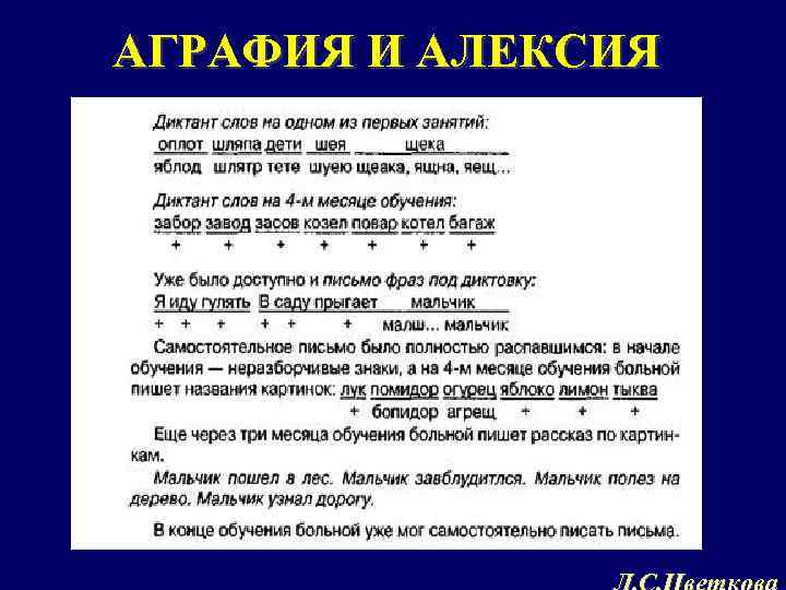 АГРАФИЯ И АЛЕКСИЯ 