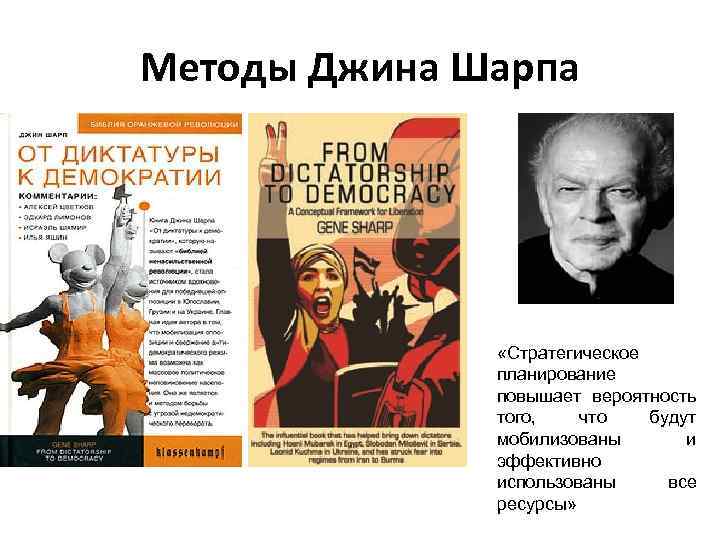 Методы Джина Шарпа «Стратегическое планирование повышает вероятность того, что будут мобилизованы и эффективно использованы
