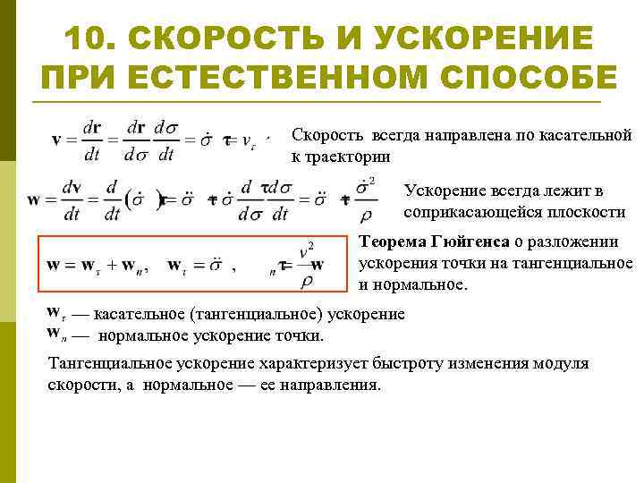 Направление ускорения всегда