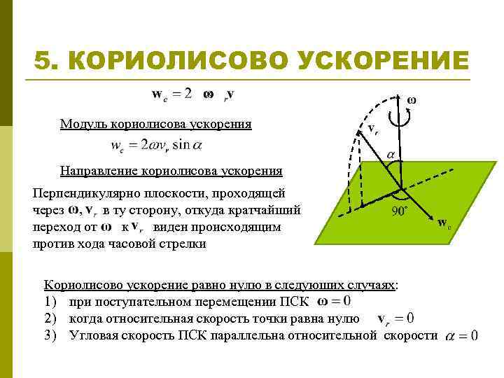 Где ускорение кориолиса будет. Как найти направление ускорения Кориолиса. Ускорение Кориолиса направление. Модуль ускорения Кориолиса формула. Величина Кориолисова ускорения определяется уравнением.