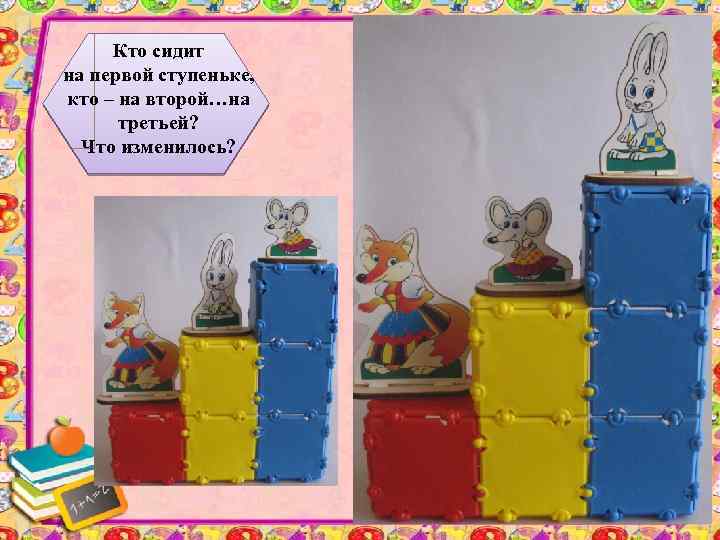 Кто сидит на первой ступеньке, кто – на второй…на третьей? Что изменилось? 
