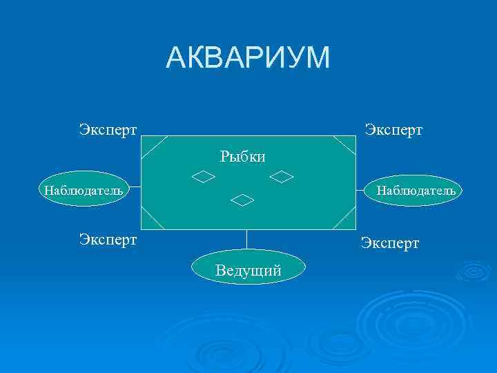 АКВАРИУМ Эксперт Рыбки Наблюдатель Эксперт Ведущий 