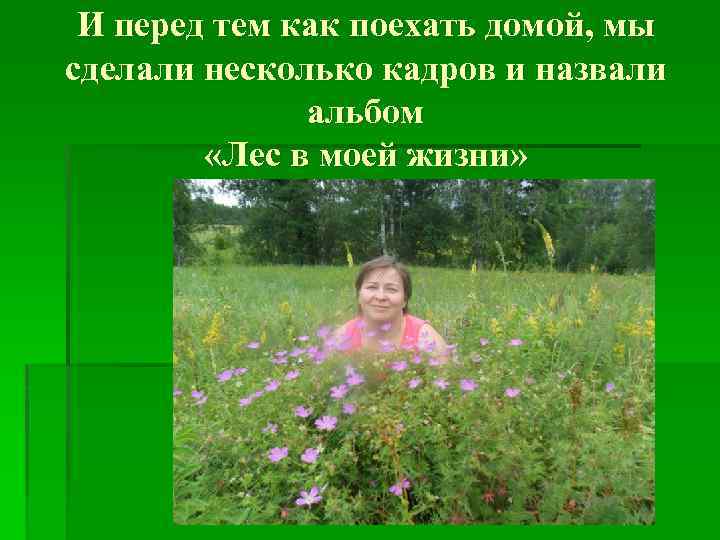 И перед тем как поехать домой, мы сделали несколько кадров и назвали альбом «Лес