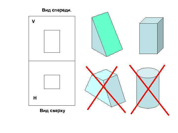 Вид спереди. V Н Вид сверху 