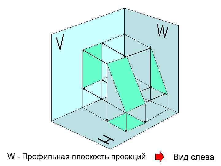 W - Профильная плоскость проекций Вид слева 