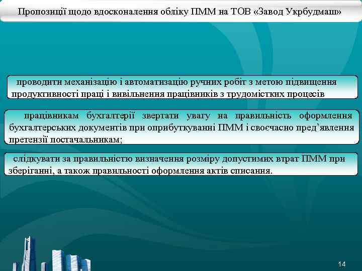 Пропозиції щодо вдосконалення обліку ПММ на ТОВ «Завод Укрбудмаш» проводити механізацію і автоматизацію ручних