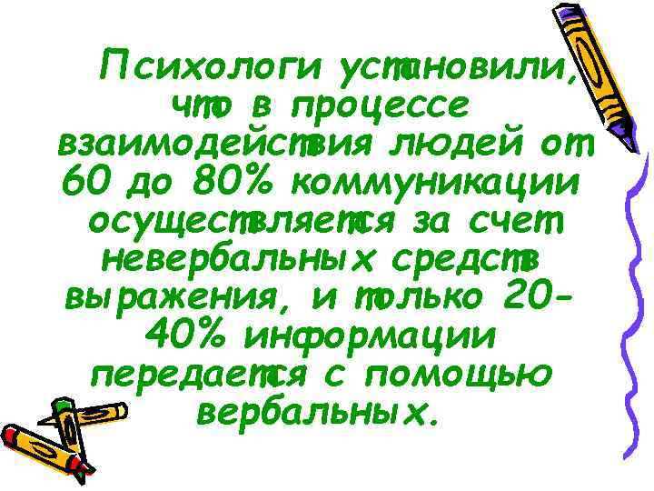 Осуществляется за счет. Психологи установили что в процессе взаимодействия от 60 до 80%.