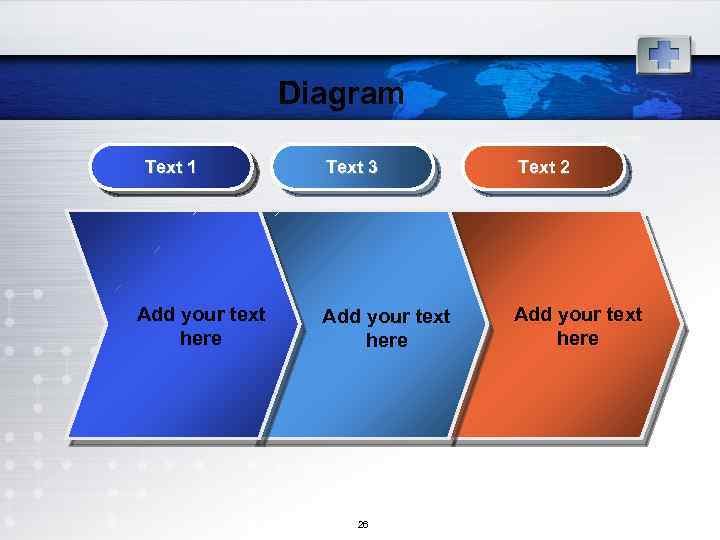 Diagram Text 1 Add your text here Text 3 Text 2 Add your text