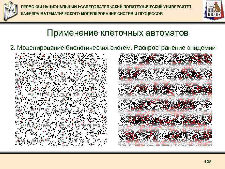 ПЕРМСКИЙ НАЦИОНАЛЬНЫЙ ИССЛЕДОВАТЕЛЬСКИЙ ПОЛИТЕХНИЧЕСКИЙ УНИВЕРСИТЕТ КАФЕДРА МАТЕМАТИЧЕСКОГО МОДЕЛИРОВАНИЯ СИСТЕМ И ПРОЦЕССОВ Применение клеточных автоматов
