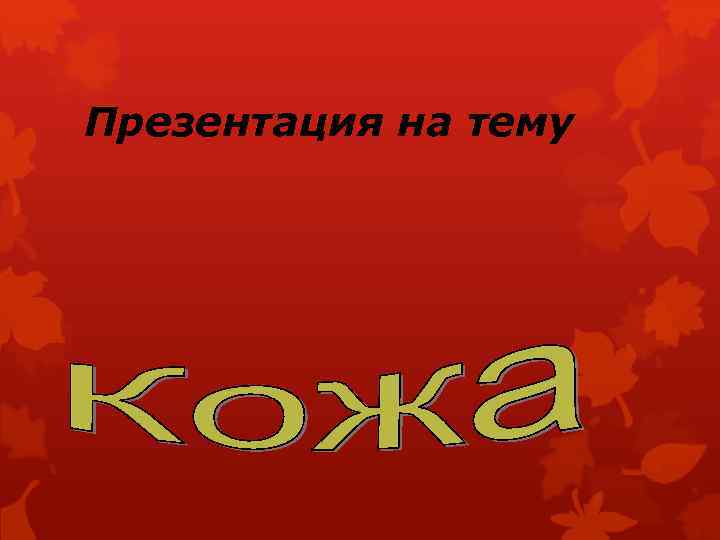 Презентация на тему 