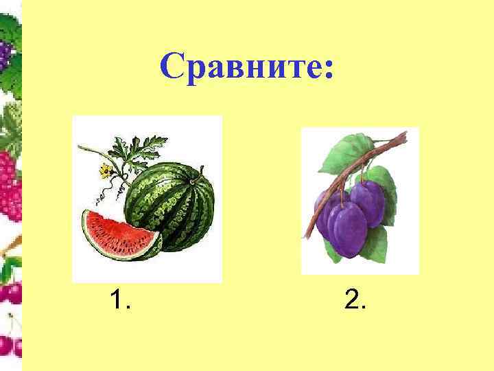 Сравните: 1. 2. 