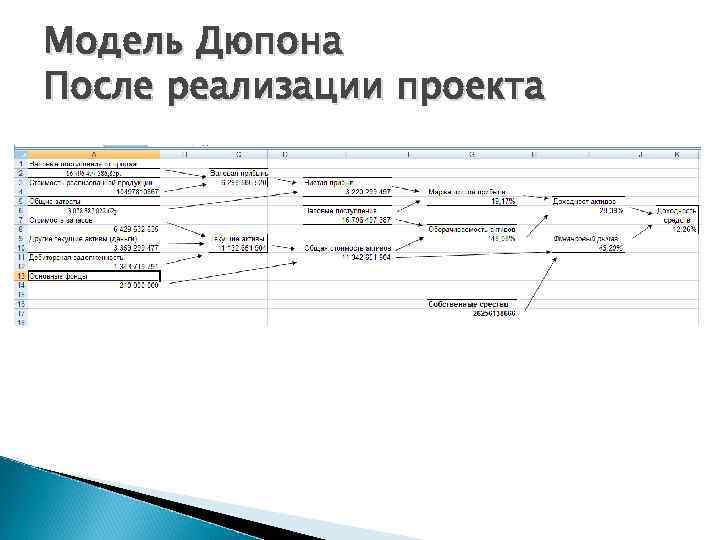 Модель Дюпона После реализации проекта 