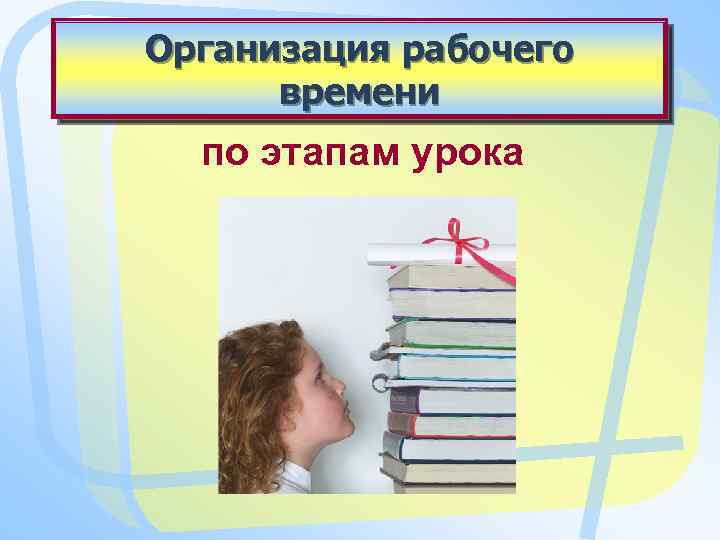 Организация рабочего времени по этапам урока 