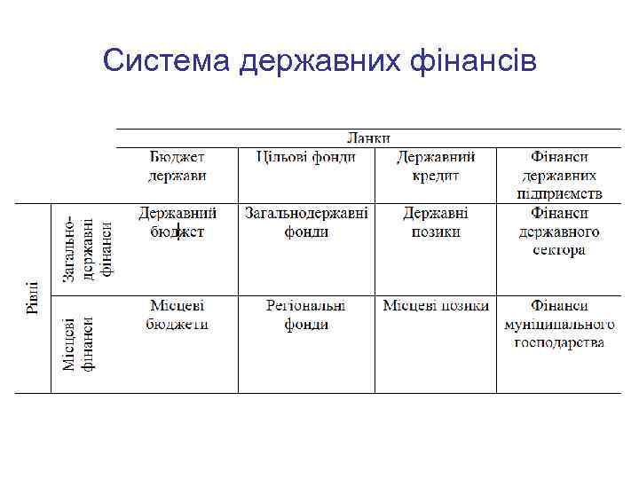 Система державних фінансів 
