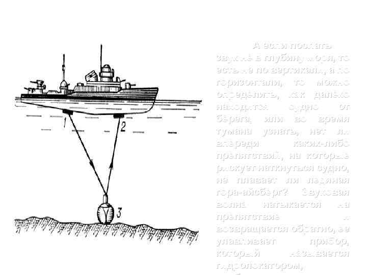 А если послать звук не в глубину моря, то есть не по вертикали, а