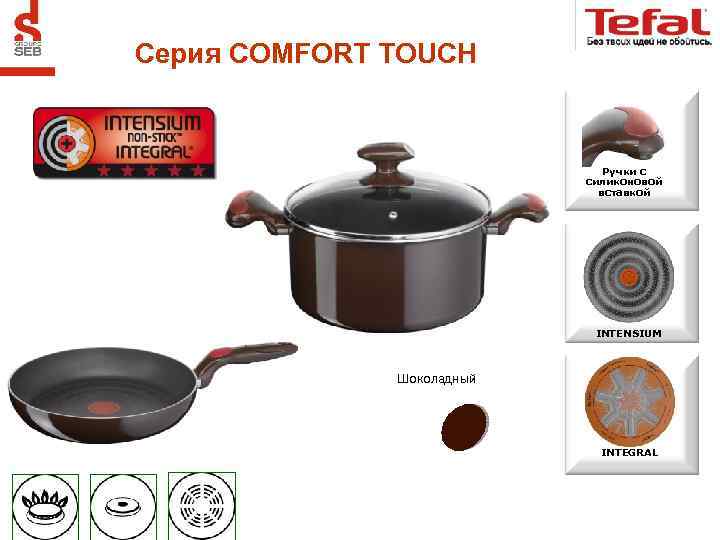 Серия COMFORT TOUCH Ручки с силиконовой вставкой INTENSIUM Шоколадный INTEGRAL 