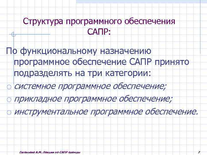 Структура программного обеспечения САПР: По функциональному назначению программное обеспечение САПР принято подразделять на три