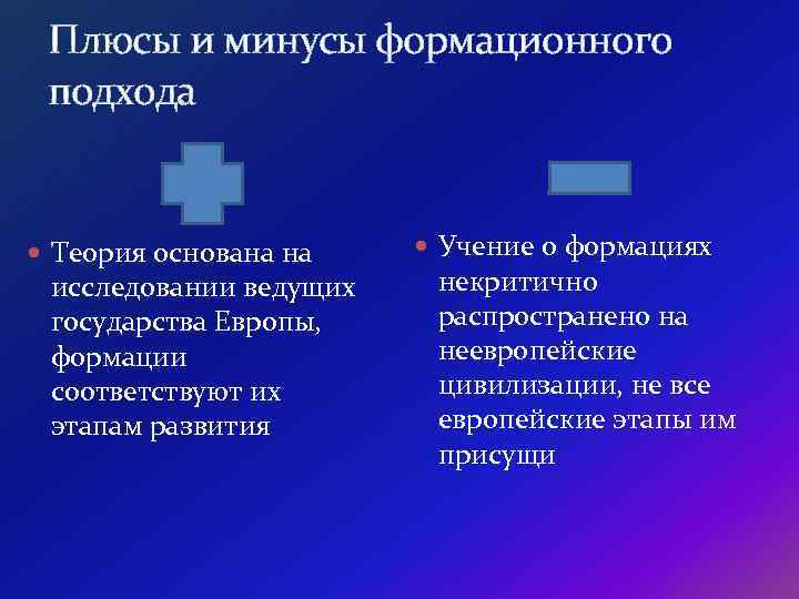 Теория плюсы и минусы. Плюсы и минусы формационного подхода. Плюсы и минусы цивилизационного подхода. Минусы и плюсы подходов. Минусы формационного подхода.