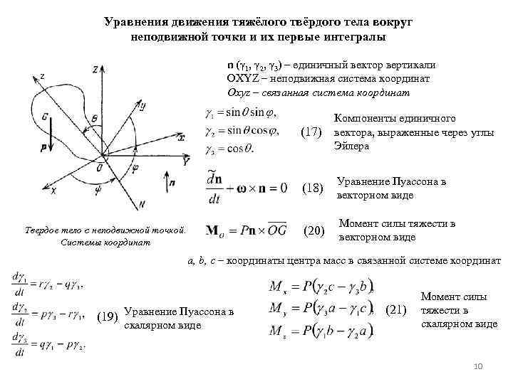 Координата уравнение движения